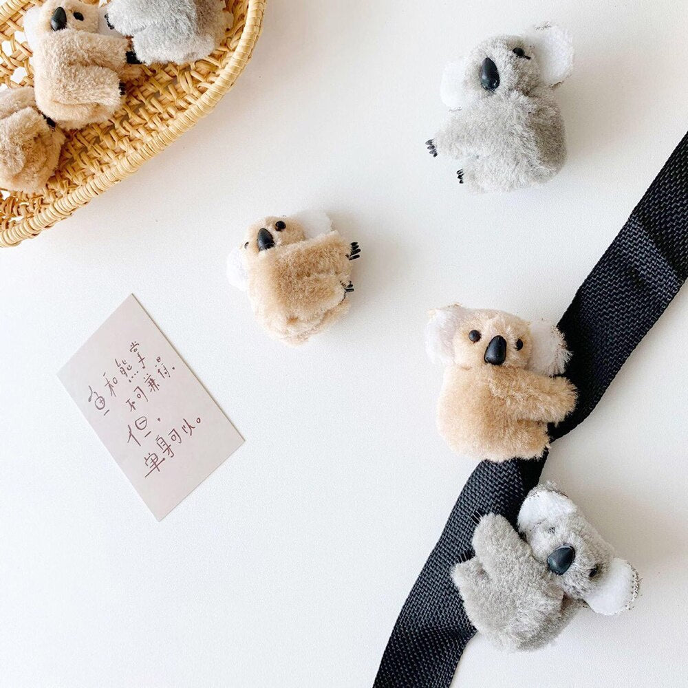 1PC Cartoon 3D Plush Koala Hairpin Hair Clip Cute Photograph Hair Accessories for Women Bag Accessories