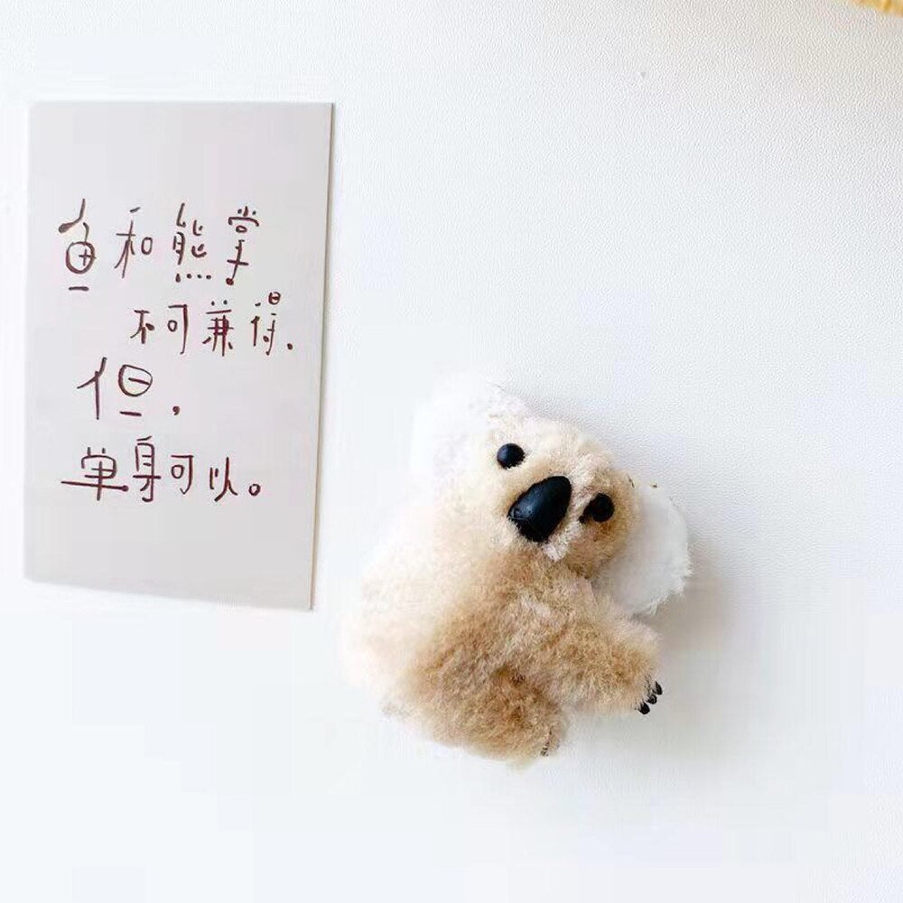1PC Cartoon 3D Plush Koala Hairpin Hair Clip Cute Photograph Hair Accessories for Women Bag Accessories