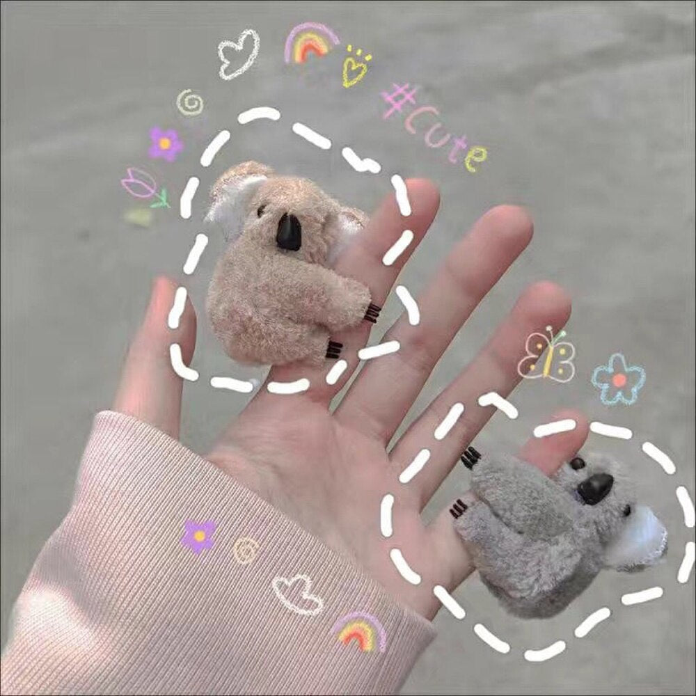 1PC Cartoon 3D Plush Koala Hairpin Hair Clip Cute Photograph Hair Accessories for Women Bag Accessories