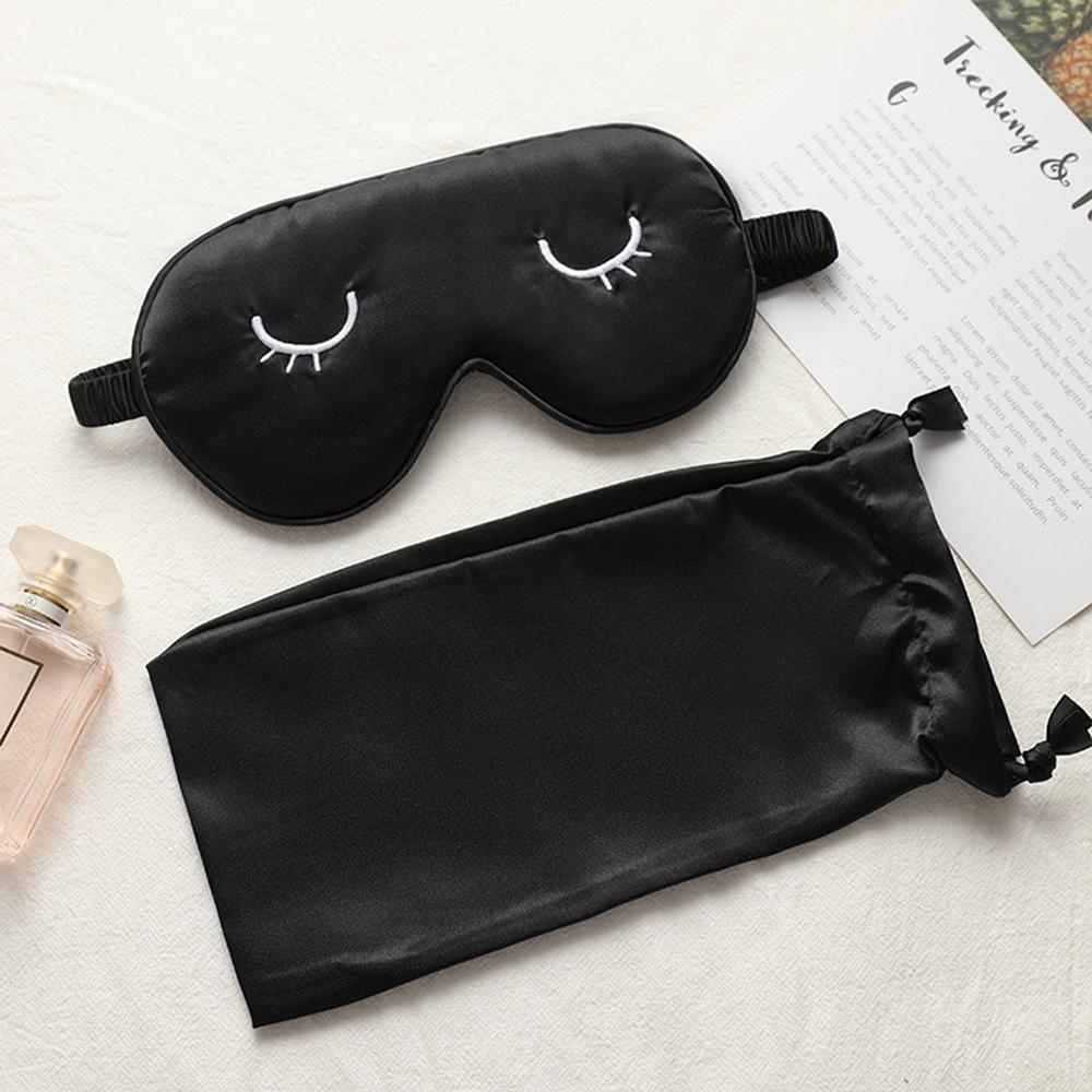Silk Sleeping Eye Mask For Women Men Elastic Band Cute Sleep Eye Night Cover Mask Bandage Antifaz Para Dormir Travel Blindfold