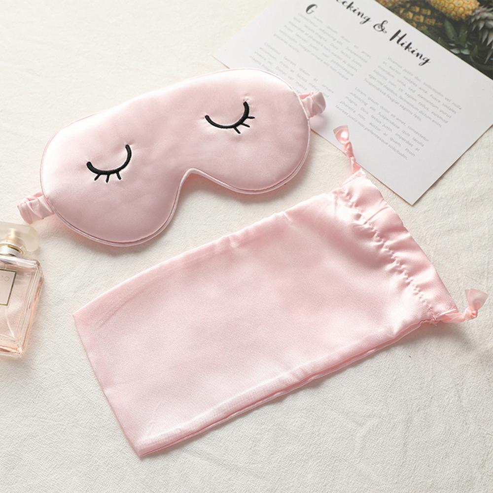 Silk Sleeping Eye Mask For Women Men Elastic Band Cute Sleep Eye Night Cover Mask Bandage Antifaz Para Dormir Travel Blindfold
